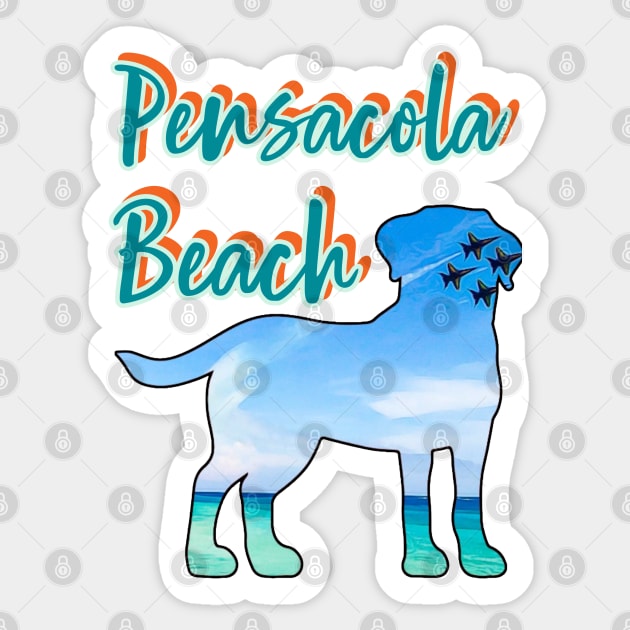 Pensacola Beach Florida Teal Sticker by Witty Things Designs